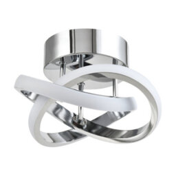 Happy Homewares Modern Led Chrome Ceiling Light Fitting With Swirl Thick Metal Strip - thumbnail 2