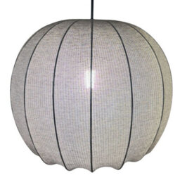 CGC Lighting Cgc Lila Grey Rounded Ribbed Stretch Cotton Fabric Lampshade - thumbnail 6