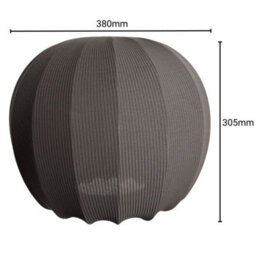 CGC Lighting Cgc Lila Grey Rounded Ribbed Stretch Cotton Fabric Lampshade - thumbnail 9