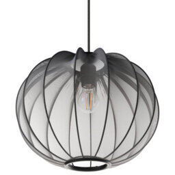 Wyld And Coco Novalux Pendant Lamp Black - Pleated Nylon Shade, Iron Accents, Adjustable Height - thumbnail 5