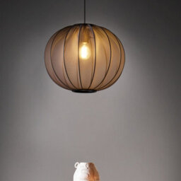 Wyld And Coco Novalux Pendant Lamp Black - Pleated Nylon Shade, Iron Accents, Adjustable Height - thumbnail 2