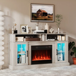 Gainoom 148Cm Grey Fireplace Tv Stand Entertainment Center For 65 Inch Tv - thumbnail 3