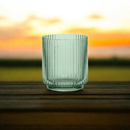 Purely Home Sage Green Acrylic Plastic 15Oz Ribbed Drinking Tumbler - Set Of 4 - thumbnail 2