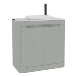 Royal Bathrooms Venice 800mm Dove Grey Freestanding Bathroom Countertop Vanity Unit 2 Door With Qubix Basin - thumbnail 7