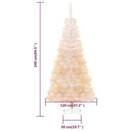 Berkfield Artificial Christmas Tree With Iridescent Tips White 240 Cm Pvc - thumbnail 6