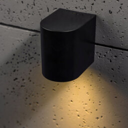 CGC Lighting Cgc Black Up Or Down Gu10 Wall Light Curved Outdoor Garden Ip44 Weatherproof Polycarbonate Outside Door Patio Terrace Wall Lamp - thumbnail 4