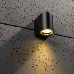 CGC Lighting Cgc Black Up Or Down Gu10 Wall Light Curved Outdoor Garden Ip44 Weatherproof Polycarbonate Outside Door Patio Terrace Wall Lamp - thumbnail 3
