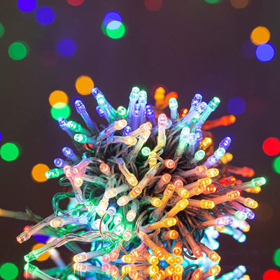 Shatchi 100 Multicolour Leds Multifunction Timer Clear Cable Outdoor String Fairy Lights 10M - image 1