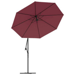 Walplus Cantilever Garden Parasol With Led Lights And Steel Pole Wine Red - thumbnail 5