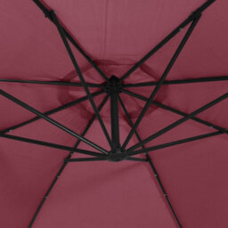 Walplus Cantilever Garden Parasol With Led Lights And Steel Pole Wine Red - thumbnail 9