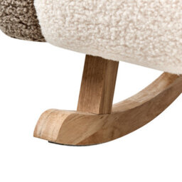 Wyld And Coco Kids Rocking Chair Beige Boucle With Cloud Armrests, Wide Seat, Rubberwood Legs (W54 X D54 X H52Cm) - thumbnail 9