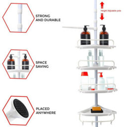 4 Tier Bathroom Wall Corner Shelf Rack - thumbnail 5
