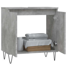 Walplus Bathroom Cabinet Concrete Grey 58X33X60 Cm Engineered Wood - thumbnail 3