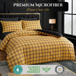 Lazzaro Luxury Microfiber Double Duvet Cover Set Durable Ultrasoft Bedding Sets With Zipper Closure - thumbnail 1