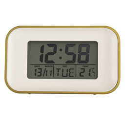 Acctim Alta Retro Digital Alarm Clock Crescendo Alarm Date & Temperature Display Mustard - thumbnail 2