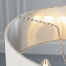 Luminosa Lighting Luminosa Highclere Single Shade Pendant Light Brushed Chrome Plate, Natural Linen - thumbnail 5