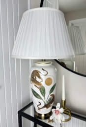 Downton Interiors Leopard Ceramic Table Lamp With Pleated Shade