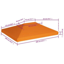 Walplus Gazebo Top Cover 310 G/ma 4X3 M Orange - thumbnail 6