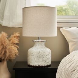 Inlight Capan Crackled Round Matt Natural Distressed Effect Table Lamp - thumbnail 9