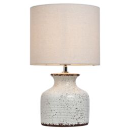 Inlight Capan Crackled Round Matt Natural Distressed Effect Table Lamp - thumbnail 8