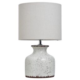 Inlight Capan Crackled Round Matt Natural Distressed Effect Table Lamp - thumbnail 2