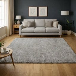 Uetian Silver Shaggy Rug Soft 5Cm Dense Pile Modern Area Floor Rug (160X230 Cm) - thumbnail 1