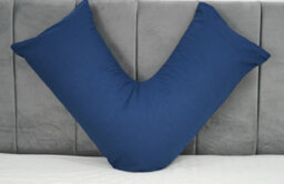 ARLinens V Shaped Pillow With Free V Pillowcase Orthopedic Hollowfiber Filled Head Neck Support V Cushion With Case - thumbnail 2
