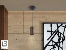 Luminosa Lighting Luminosa Nimes Slim Pendant Ceiling Light Black, Brown 1Xgu10 - Uk Stock - thumbnail 1