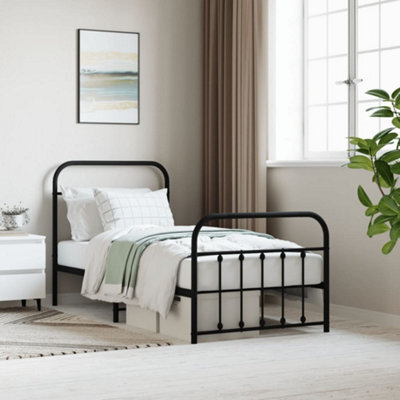 Berkfield Metal Bed Frame With Headboard And Footboard Black 90X190 Cm - image 1