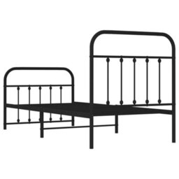 Berkfield Metal Bed Frame With Headboard And Footboard Black 90X190 Cm - thumbnail 8