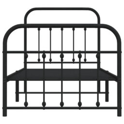 Berkfield Metal Bed Frame With Headboard And Footboard Black 90X190 Cm - thumbnail 6
