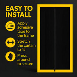 SolaDirect 2 X Dust Door With Zip 110 X 220 Cm - Dust-Barrier Doorway Curtain - Double-Sided Zip - Tape-Mount - Trim To Fit - Reusable Fabric - thumbnail 4