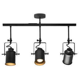 Long Life Lamps Company Industrial Retro Gu10 Ceiling Spotlight Bar 3 Lamp Black Metal Adjustable Track Light Fitting M0054 - thumbnail 6