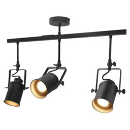 Long Life Lamps Company Industrial Retro Gu10 Ceiling Spotlight Bar 3 Lamp Black Metal Adjustable Track Light Fitting M0054 - thumbnail 4