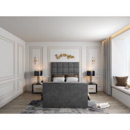 Luther Upholstered  Grey Tv Bed Frame - thumbnail 2