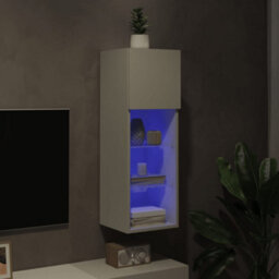 Berkfield Durable Tv Cabinet With Led Lights White 30.5X30X90 Cm - thumbnail 5