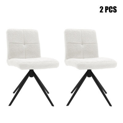 Living And Home Bar Stool Set Of 2 White Plush Breakfast Bar Stools Chair With Metal Legs - image 1