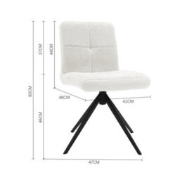 Living And Home Bar Stool Set Of 2 White Plush Breakfast Bar Stools Chair With Metal Legs - thumbnail 5
