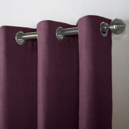 Luxury Living Velvet Chenille Ring Top Curtains Aubergine - thumbnail 4