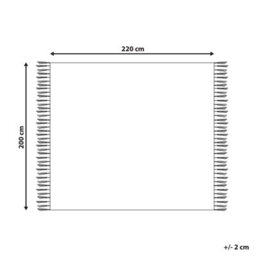 Beliani Blanket Najuy Cotton 200 X 220 Cm Beige - thumbnail 3