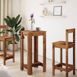 Berkfield Bar Table Old Wood 51X50X103.5 Cm Engineered Wood - thumbnail 3