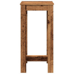 Berkfield Bar Table Old Wood 51X50X103.5 Cm Engineered Wood - thumbnail 4