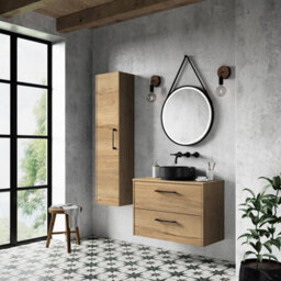 Hudson Reed Juno Wall Hung 4 Soft Close Door Vanity Unit With Worktop In Autumn Oak Finish, 1200mm - thumbnail 2