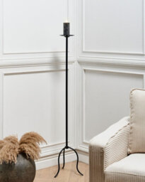 Beliani Candle Holder Almada Metal 118 Cm Black - thumbnail 2