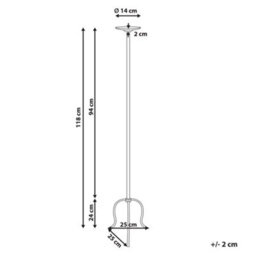 Beliani Candle Holder Almada Metal 118 Cm Black - thumbnail 3