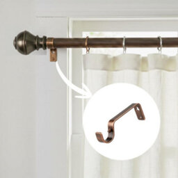 2X Copper Colour Heavy Duty Metal Curtain Pole Brackets 19mm Wall Support By Homeelabador - thumbnail 5