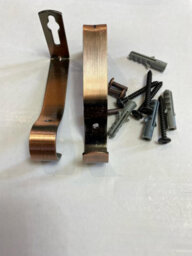 2X Copper Colour Heavy Duty Metal Curtain Pole Brackets 19mm Wall Support By Homeelabador - thumbnail 3