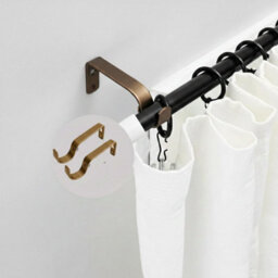 2X Copper Colour Heavy Duty Metal Curtain Pole Brackets 19mm Wall Support By Homeelabador - thumbnail 4