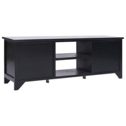 Berkfield Tv Cabinet Black 108X30X40 Cm Solid Paulownia Wood - thumbnail 3