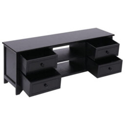 Berkfield Tv Cabinet Black 108X30X40 Cm Solid Paulownia Wood - thumbnail 4